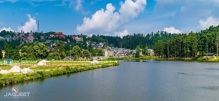 Mirik Lake and footbridge